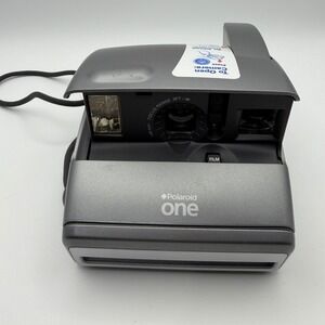 Polaroid One Instant Film Camera Silver Folding 600 Series Untested
